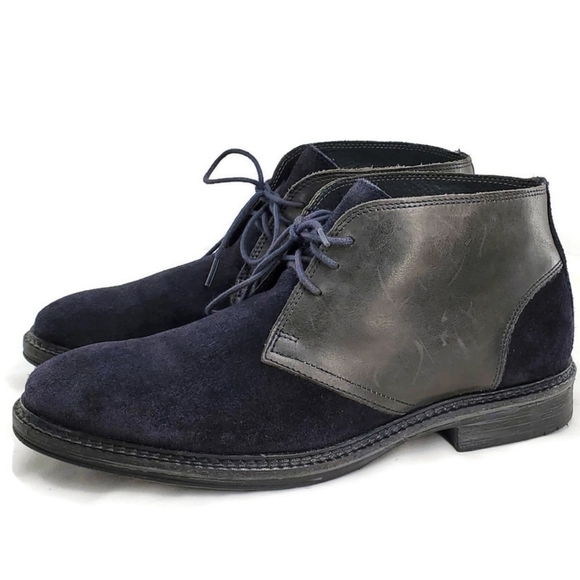 Joseph Abboud Other - Joseph Abbound Blue Suede & Leather Lace-Up Chukka Desert Ankle Boots
